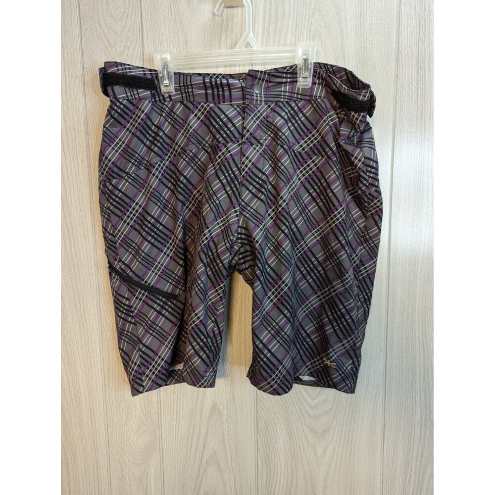 Plaid High-Waist Women’s Shorts in Purple